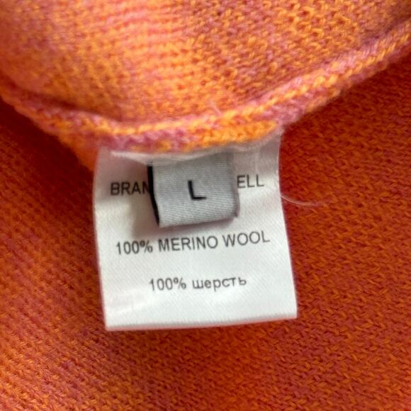 Brandon Maxwell Floral Gingham‎ Wool Crewneck Sweater Pink Orange Size Large - Picture 8 of 9